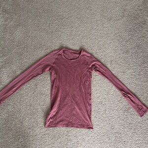 Lululemon Swiftly Texh Mauve Long Sleeve Top